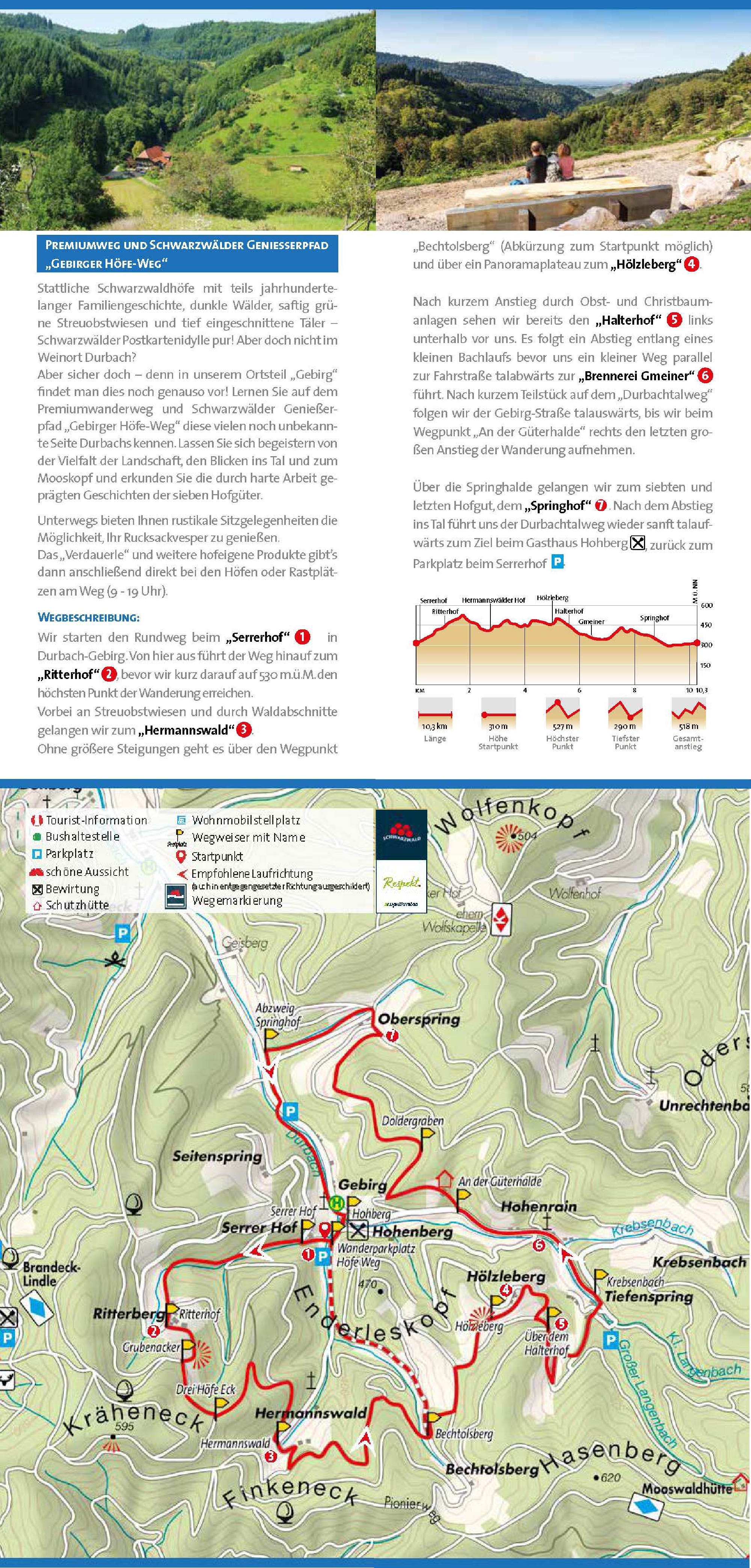 Wanderbeschreibung des Gebirger Höfe Weg in Durbach